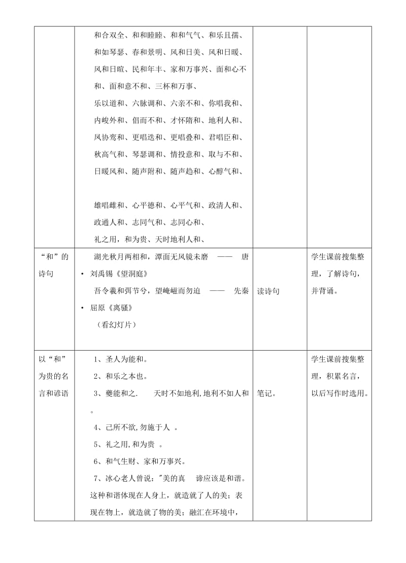 八年级语文下册 第六单元 综合性学习 以和为贵教学设计 新人教版.doc_第2页