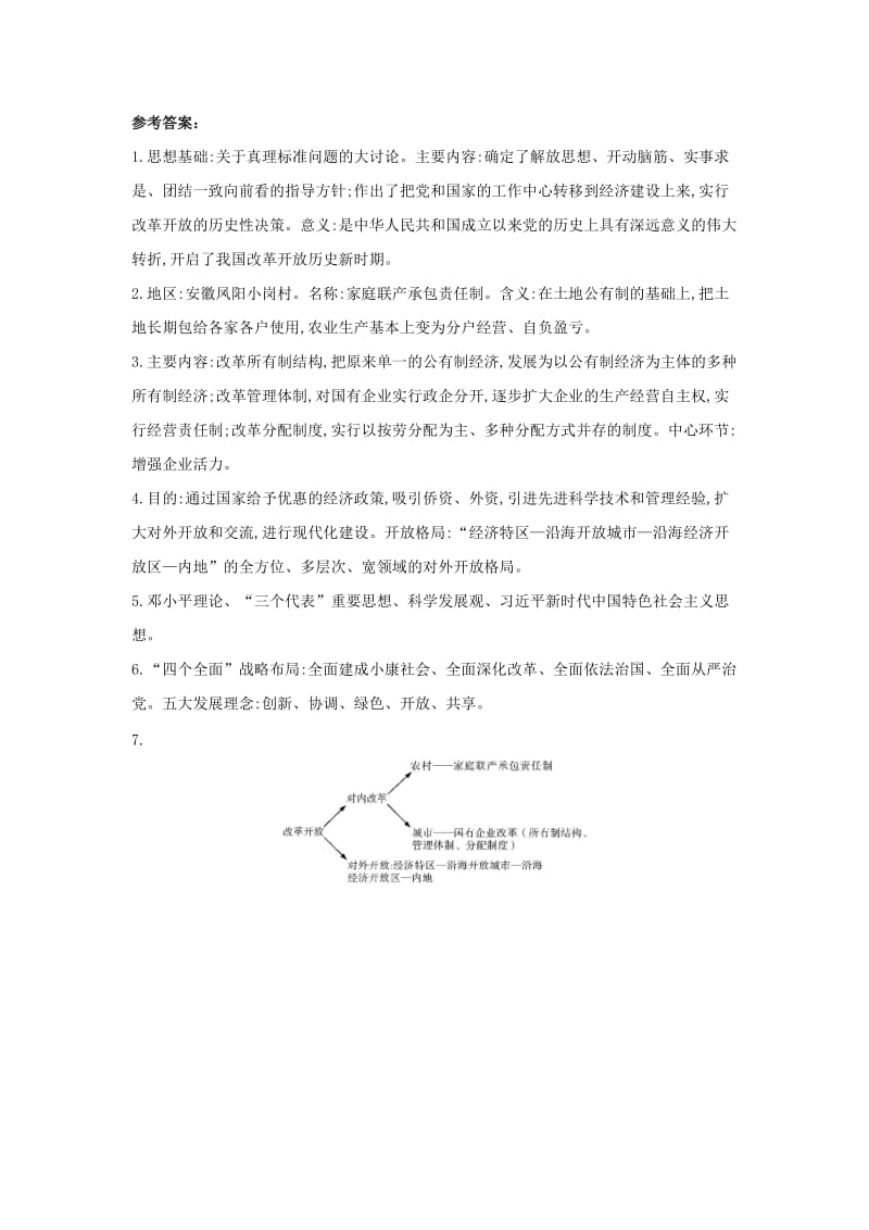 中考历史总复习 第一部分 中考考点过关 模块二 中国现代史 主题三 中国特色社会主义道路随堂帮.doc_第2页