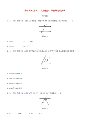 浙江省2019年中考數(shù)學 第四單元 三角形 課時訓練16 幾何初步、平行線與相交線練習 （新版）浙教版.doc