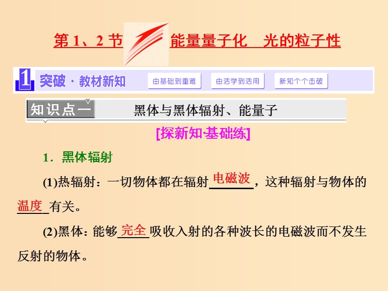 （浙江专版）2019年高中物理 第十七章 波粒二象性 第1、2节 能量量子化 光的粒子性课件 新人教版选修3-5.ppt_第3页