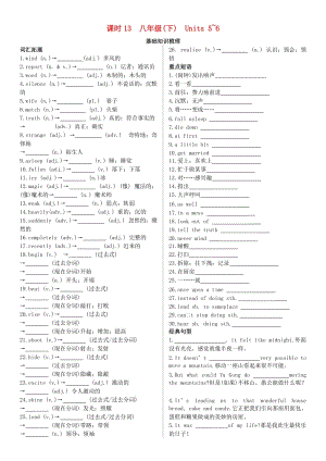 陜西省2019中考英語復(fù)習(xí) 知識梳理 課時13 八下 Units 5-6（基礎(chǔ)知識梳理）檢測.doc