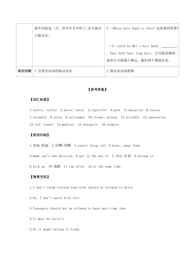 河南省2019中考英语复习 第一部分 考点知识过关 第十九讲 九全 Unit 7-8（梳理帮）检测.doc_第3页