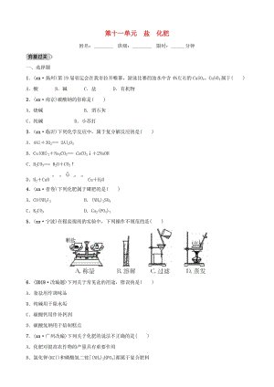 云南省中考化學總復習 第十一單元 鹽 化肥訓練.doc