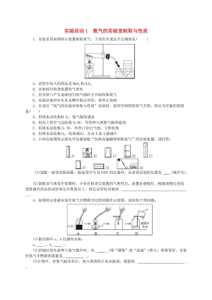 九年級化學(xué)上冊 第二單元 我們周圍的空氣 實驗活動1 氧氣的實驗室制取與性質(zhì)隨堂練習(xí) 新人教版.doc