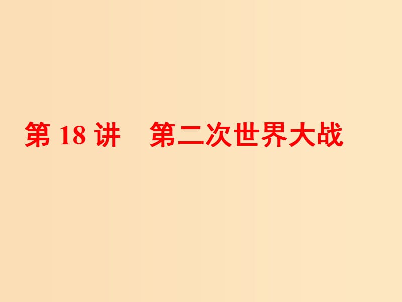 （浙江選考）2019屆高考?xì)v史學(xué)業(yè)水平考試 專題六 20世紀(jì)的兩次世界大戰(zhàn) 第18講 第二次世界大戰(zhàn)課件.ppt_第1頁(yè)