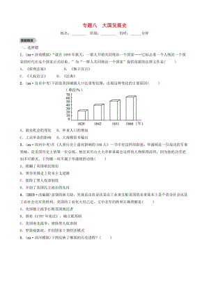 山東省濟(jì)南市2019年中考?xì)v史總復(fù)習(xí) 專題八 大國發(fā)展史練習(xí).doc