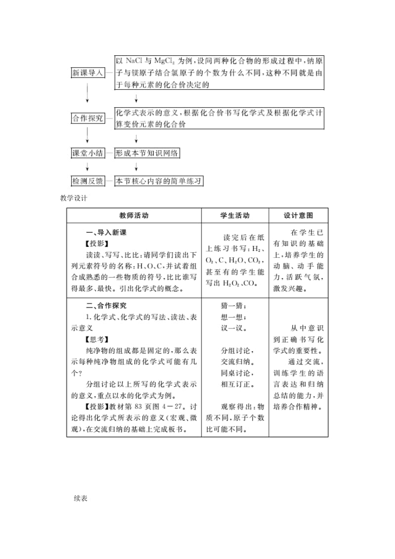 九年级化学上册 第四单元 自然界的水 4.4 化学式与化合价教案 （新版）新人教版.doc_第2页