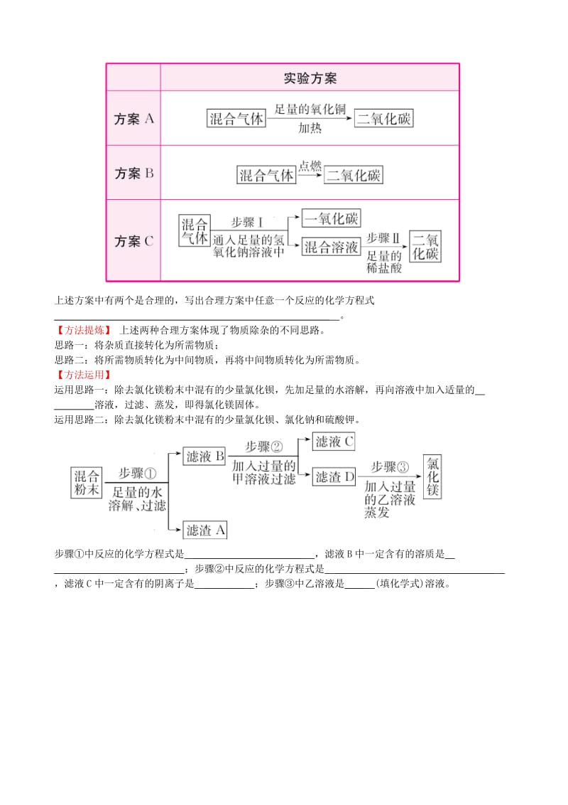 山东省东营市中考化学复习 专题二 物质的除杂、鉴别练习.doc_第2页