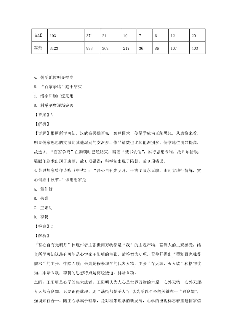 2018-2019学年高二历史上学期期中试卷(必修含解析).doc_第2页