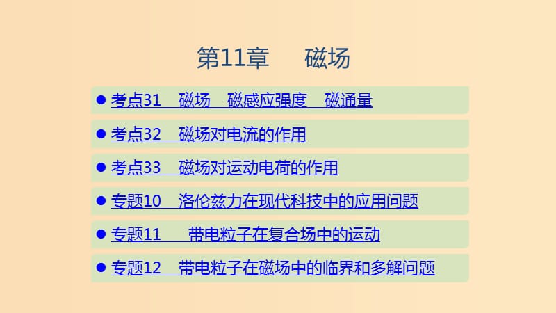 （山東專用）2020版高考物理一輪復習 第11章 磁場課件.ppt_第1頁