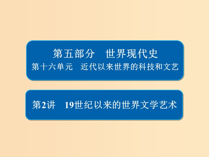 （通史版）2019版高考歷史一輪復習 16-2 19世紀以來的世界文學藝術(shù)課件.ppt_第1頁