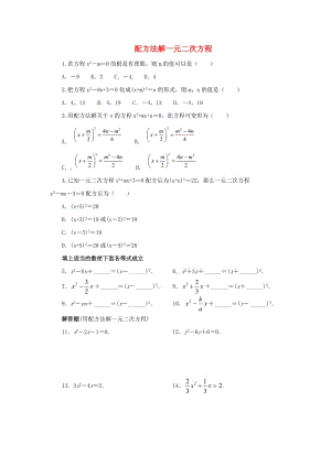 九年級數(shù)學上冊 第22章 一元二次方程 22.2 一元二次方程的解法 22.2.2 配方法同步練習1 華東師大版.doc