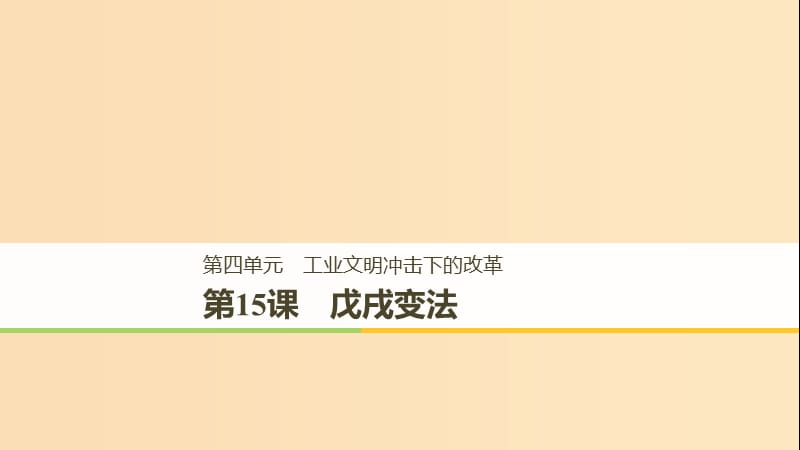 （全国通用版）2018-2019版高中历史 第四单元 工业文明冲击下的改革 第15课 戊戌变法课件 岳麓版选修1 .ppt_第1页