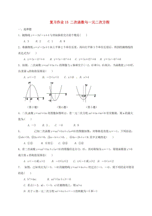 江蘇省淮安市淮陰區(qū)凌橋鄉(xiāng)九年級(jí)數(shù)學(xué)下學(xué)期復(fù)習(xí)作業(yè)15 二次函數(shù)與一元二次方程.doc