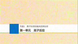 （浙江選考）2019版高考化學大一輪復習 專題2 離子反應和氧化還原反應 第一單元 離子反應課件.ppt