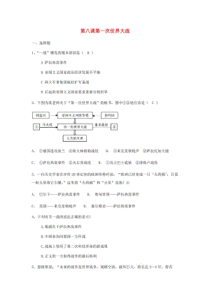 九年級歷史下冊 第三單元 第一次世界大戰(zhàn)和戰(zhàn)后初期的世界 第8課 第一次世界大戰(zhàn)達(dá)標(biāo)訓(xùn)練 新人教版.doc