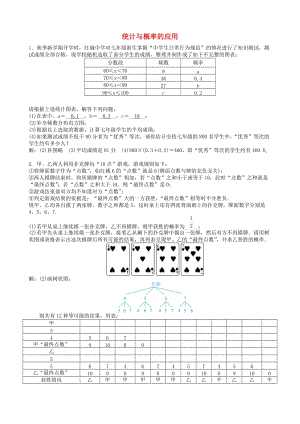 中考數(shù)學(xué)專項復(fù)習(xí) 統(tǒng)計與概率的應(yīng)用訓(xùn)練題.doc