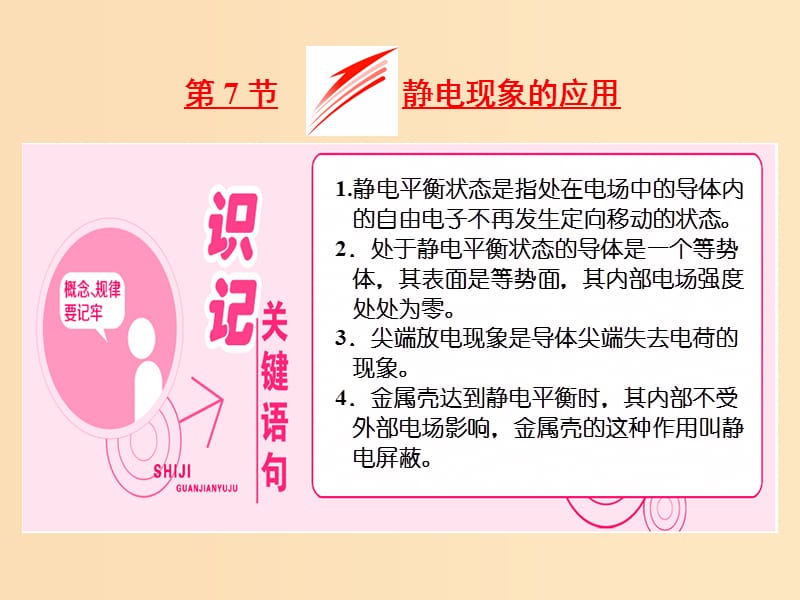 （山東省專用）2018-2019學(xué)年高中物理 第一章 靜電場 第7節(jié) 靜電現(xiàn)象的應(yīng)用課件 新人教版選修3-1.ppt_第1頁