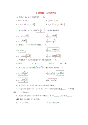 九年級數(shù)學(xué)上冊 第22章 一元二次方程 22.2 一元二次方程的解法 22.2.3 公式法同步練習(xí)2 華東師大版.doc