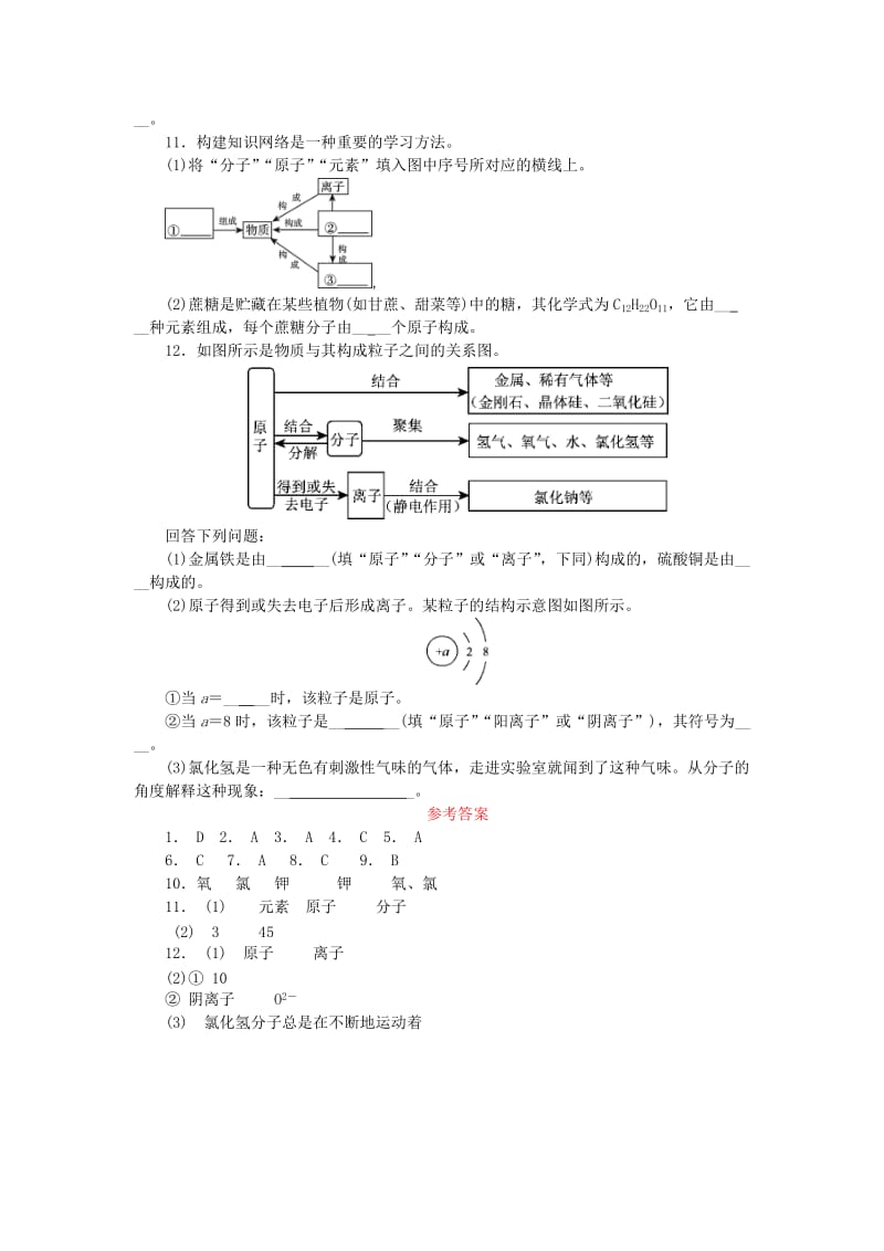 九年级化学上册 第三单元 物质构成的奥秘 课题3 元素随堂练习 （新版）新人教版.doc_第2页