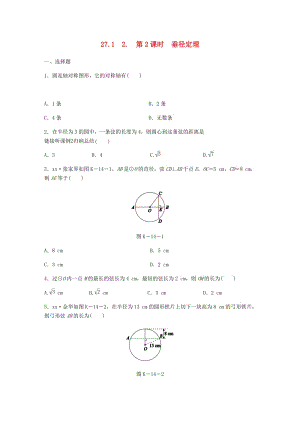 九年級數(shù)學(xué)下冊 第27章 圓 27.1 圓的認識 2 圓的對稱性 第2課時 垂徑定理同步練習(xí) （新版）華東師大版.doc