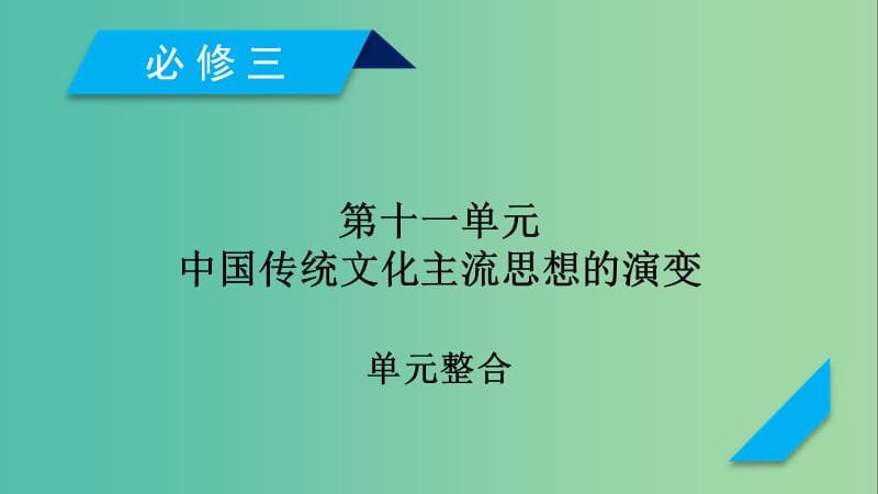 （通用版）2020高考历史 第十一单元 中国传统文化主流思想的演变单元整合课件（必修3）.ppt_第1页