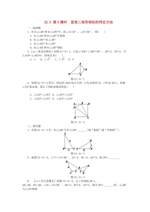 九年級數(shù)學上冊 第22章 相似形 22.2 相似三角形的判定 第5課時 直角三角形相似的判定方法同步練習2 滬科版.doc