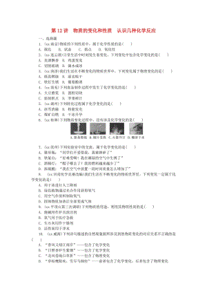 河南省中考化學(xué)復(fù)習(xí) 第12講 物質(zhì)的變化和性質(zhì) 認(rèn)識幾種化學(xué)反應(yīng)練習(xí).doc