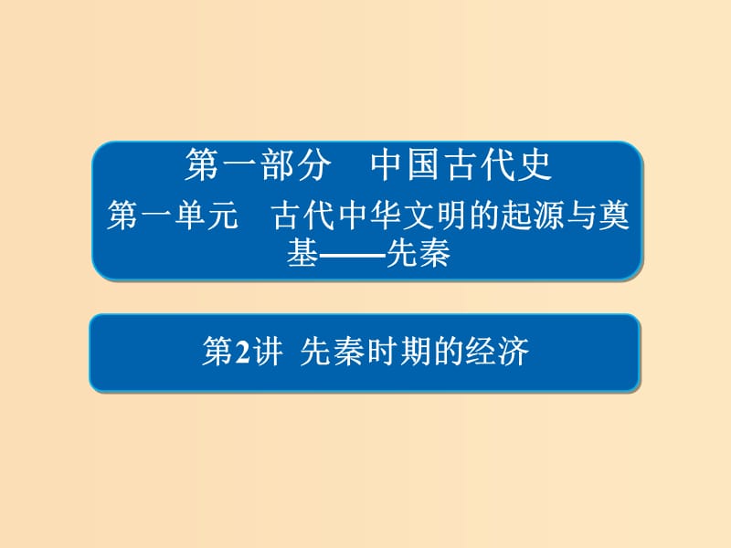 （通史版）2019版高考歷史一輪復習 1-2 先秦時期的經(jīng)濟課件.ppt_第1頁