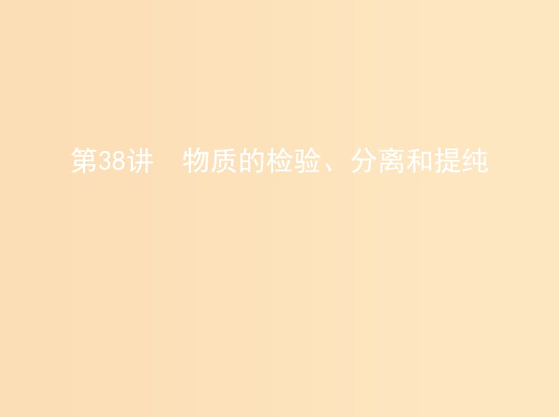 （北京專用）2019版高考化學一輪復習 第38講 物質(zhì)的檢驗、分離和提純課件.ppt_第1頁