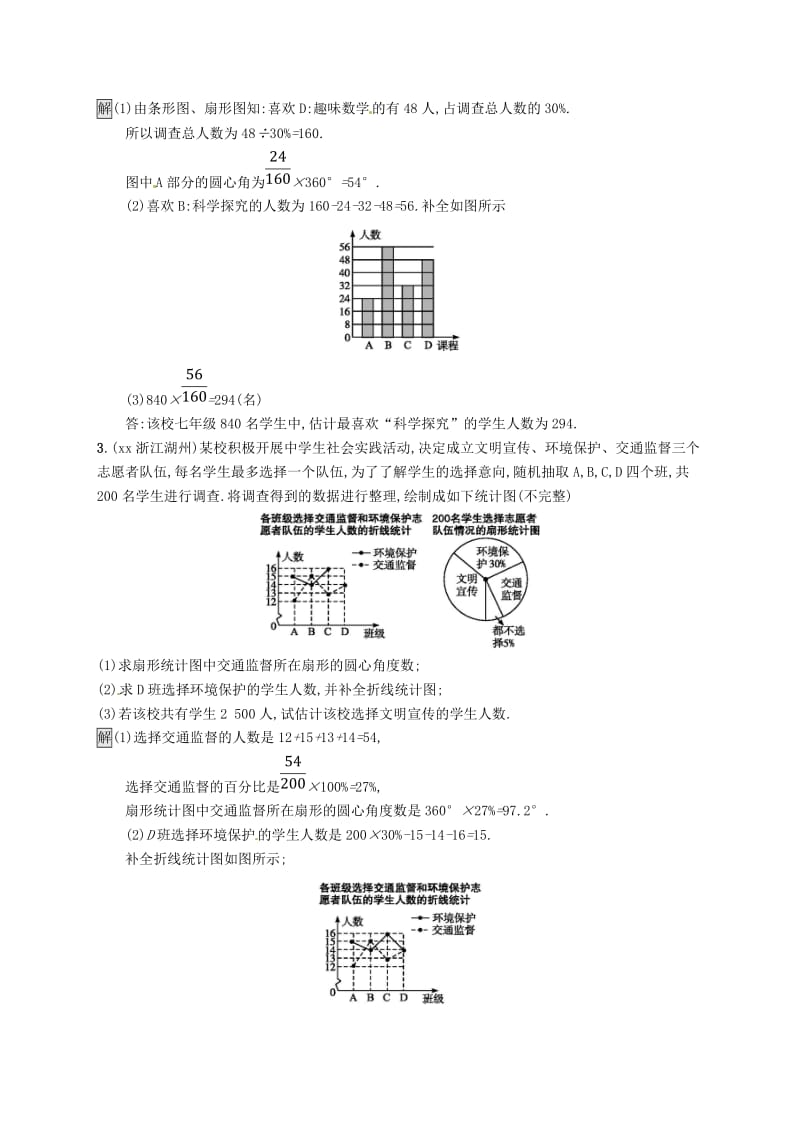 甘肃省2019年中考数学总复习 第八单元 统计与概率 考点强化练28 数据的分析练习.doc_第3页