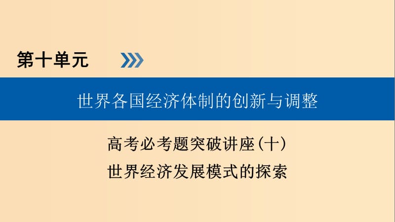 （全國通用版）2019版高考?xì)v史大一輪復(fù)習(xí) 第十單元 世界各國經(jīng)濟(jì)體制的創(chuàng)新與調(diào)整 高考必考題突破講座10 世界經(jīng)濟(jì)發(fā)展模式的探索課件.ppt_第1頁