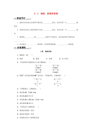 七年級數(shù)學上冊 第6章 圖形的初步知識 6.2 線段、射線和直線分層訓練 （新版）浙教版.doc