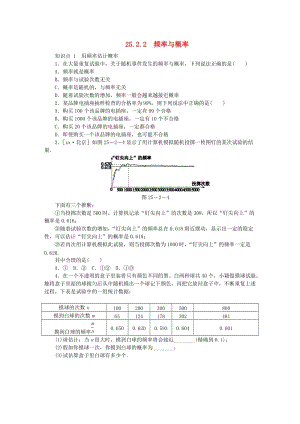 九年級數(shù)學上冊 第25章 隨機事件的概率 25.2 隨機事件的概率 25.2.2 頻率與概率同步練習 華東師大版.doc