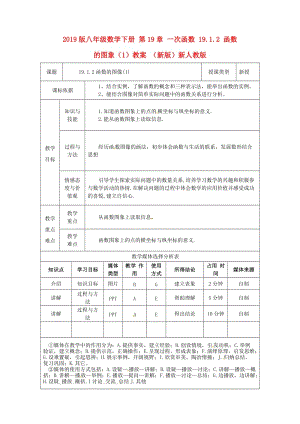 2019版八年級數(shù)學下冊 第19章 一次函數(shù) 19.1.2 函數(shù)的圖象（1）教案 （新版）新人教版.doc