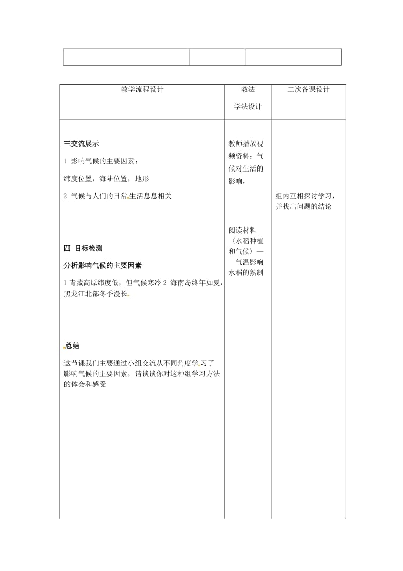 吉林省长春市七年级地理上册 第三章 第四节 世界的气候教案1 （新版）新人教版.doc_第2页