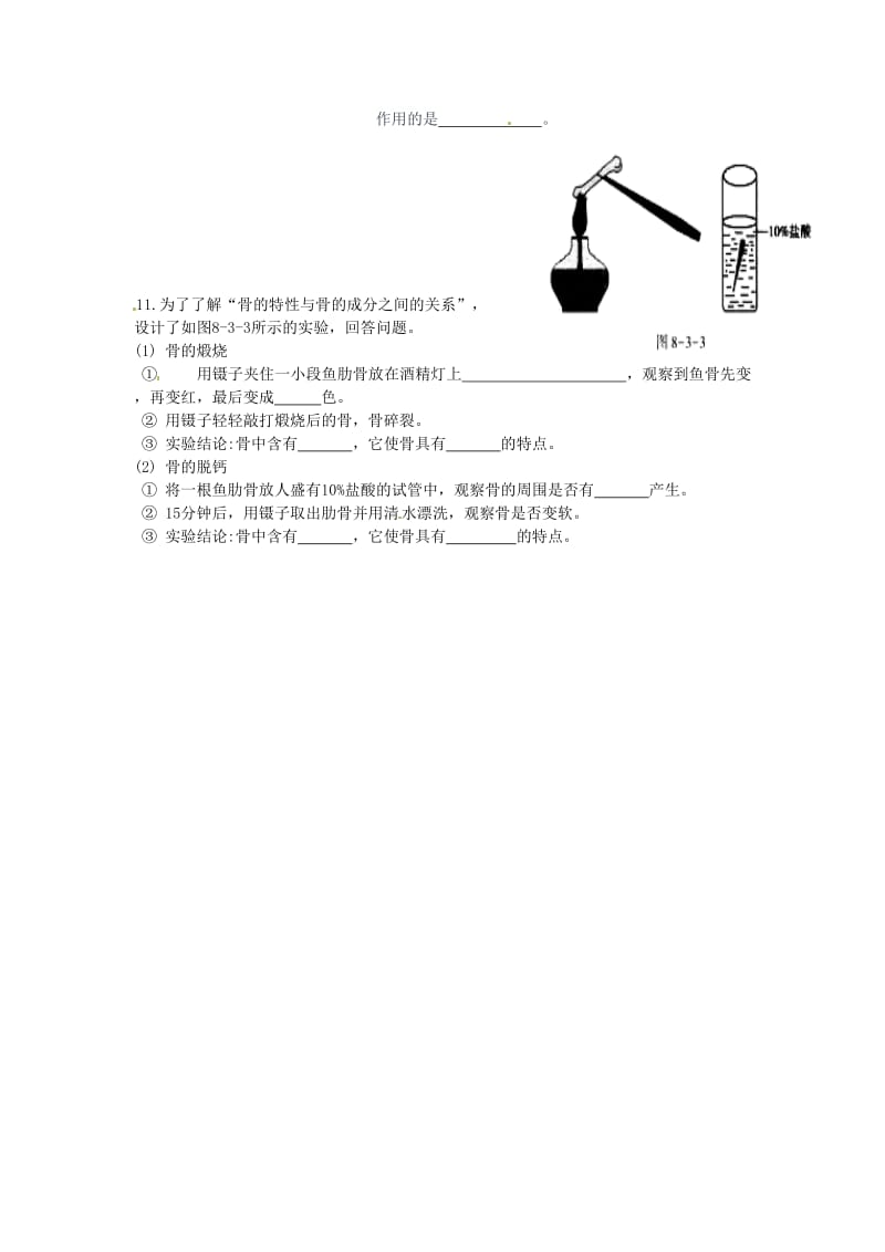 辽宁省鞍山市七年级生物下册 第八章 第三节 人体概述第4课时学案（新版）苏教版.doc_第3页