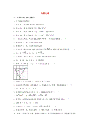 中考數(shù)學(xué)模擬試題匯編 勾股定理（含解析）.doc