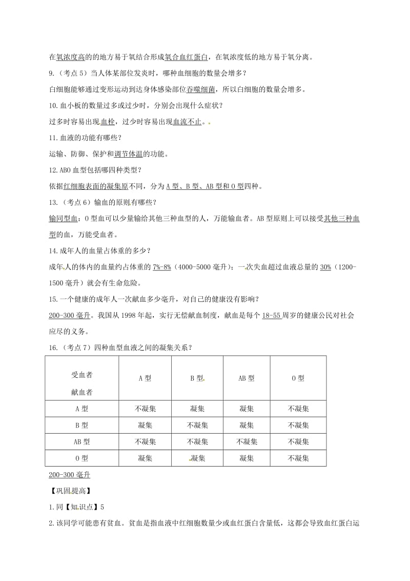 山东省安丘市七年级生物下册第三单元第三章第一节物质运输的载体知识点+巩固提高新版济南版.doc_第2页