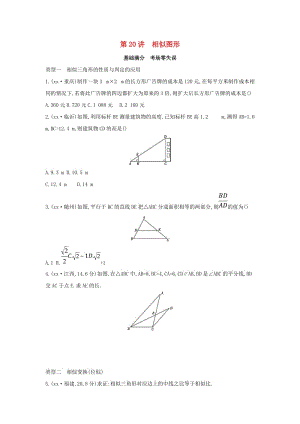 （山西專用）2019中考數(shù)學一輪復習 第四單元 三角形 第20講 相似圖形優(yōu)選習題.doc