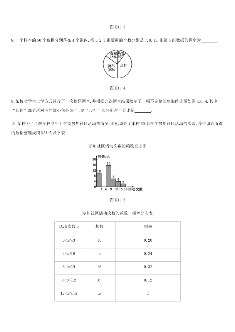 湖南省2019年中考数学总复习 第八单元 统计与概率 课时训练31 数据的收集整理练习.doc_第3页