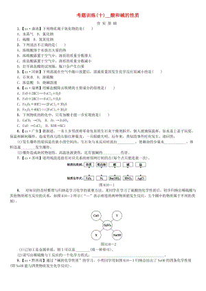 中考化學(xué)復(fù)習(xí)方案 考題訓(xùn)練（十）酸和堿的性質(zhì)練習(xí) （新版）魯教版.doc