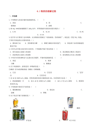 九年級化學(xué)上冊 專題六 物質(zhì)的溶解 6.1 物質(zhì)的溶解過程同步測試題 （新版）湘教版.doc