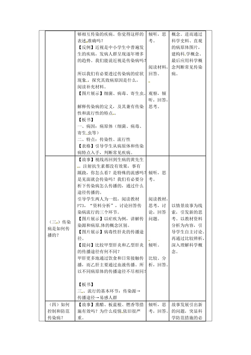 河南省八年级生物下册 8.1.1 传染病及其预防教学设计 （新版）新人教版.doc_第2页