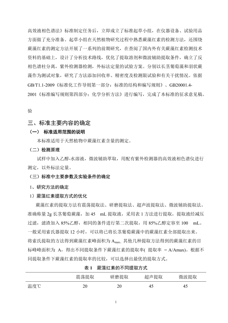 次生代谢产物蕨藻红素的测定 高效液相色谱法征求意见稿编制说明_第3页