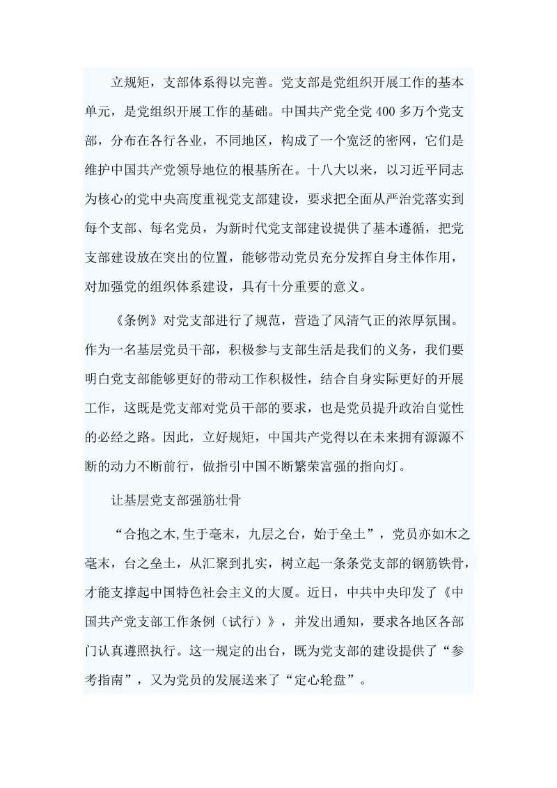 2019学习中国共产党支部工作条例（试行）心得5篇_第2页