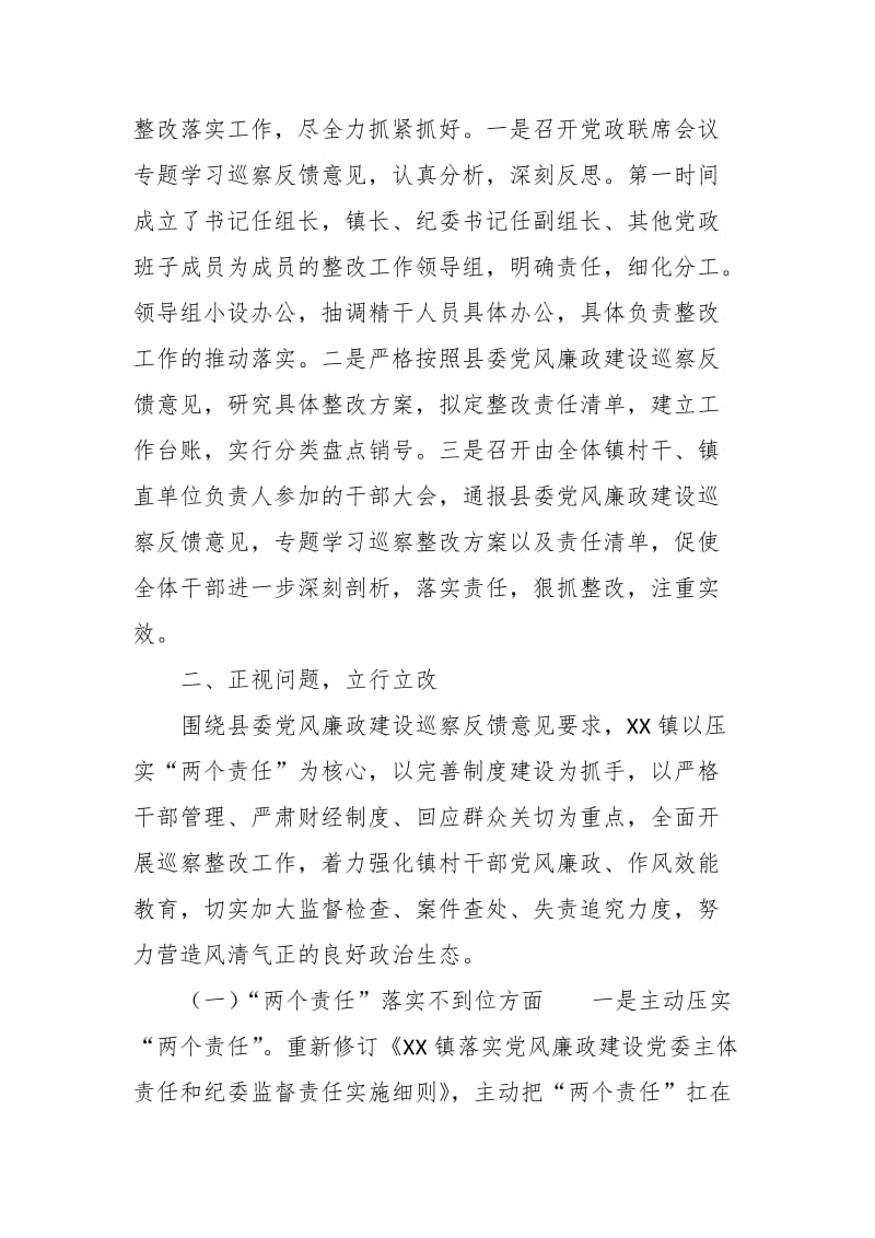 县委巡察某镇党风廉政建设和反腐败工作专题汇报_第3页