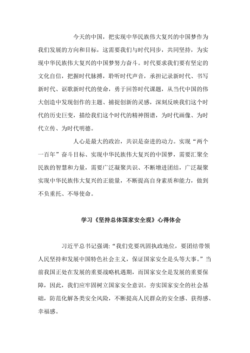 学习《坚持总体国家安全观》心得与《一个国家、一个民族不能没有灵魂》学习心得3篇_第3页