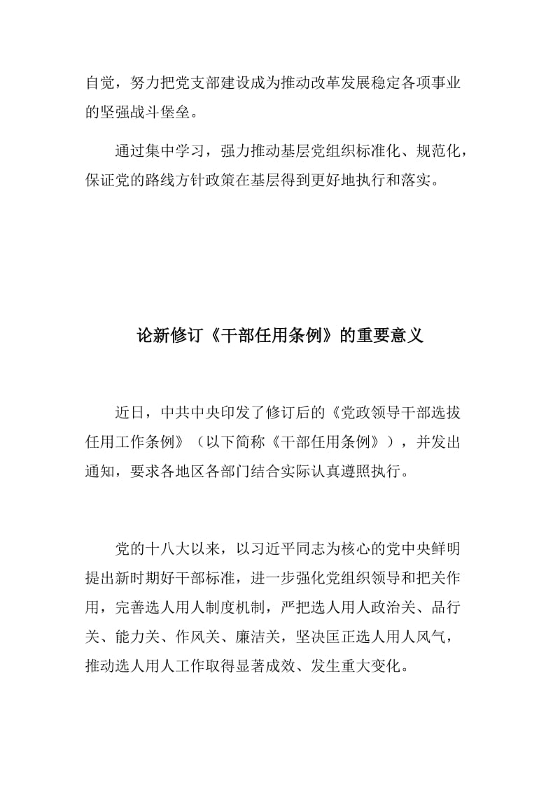 党建推荐：论学习《中国共产党支部工作条例》的重要性+论新修订《干部任用条例》的重要意义_第2页
