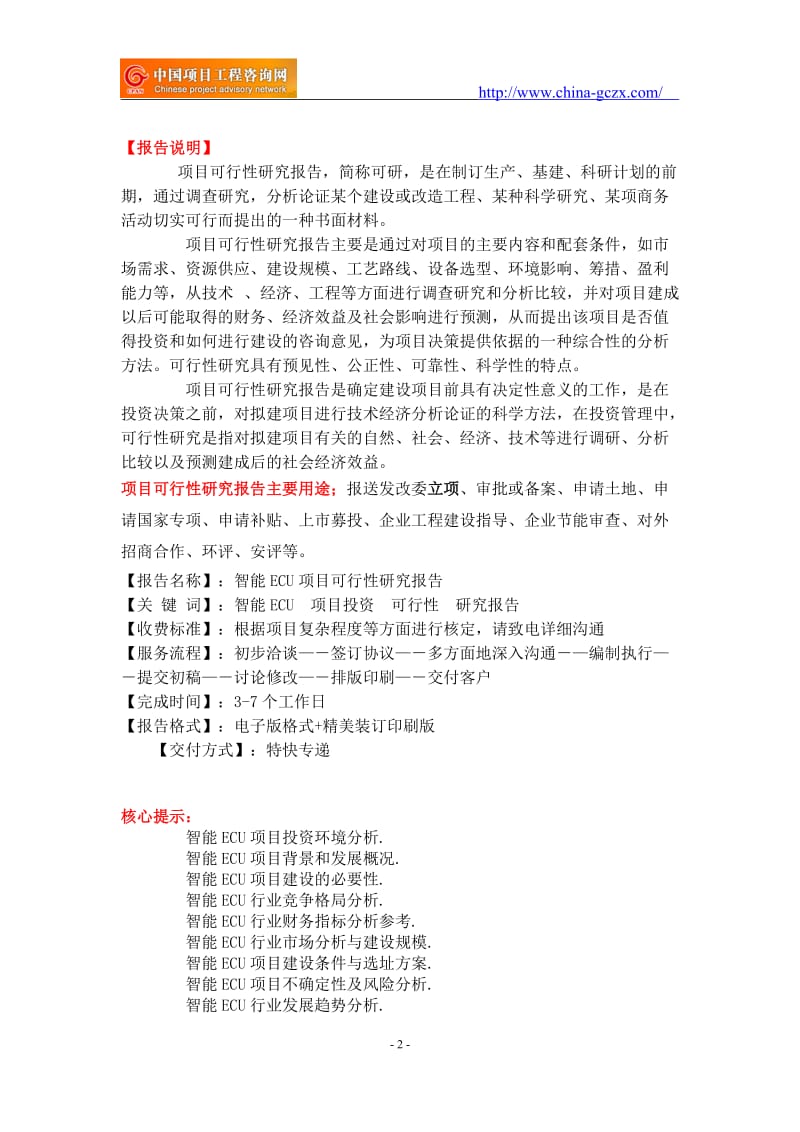 智能ECU项目可行性研究报告-重点项目_第2页